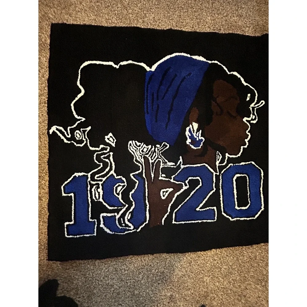 Zeta Phi Beta Sorority Custom Handmade Rug Tapestry 4' X 4'